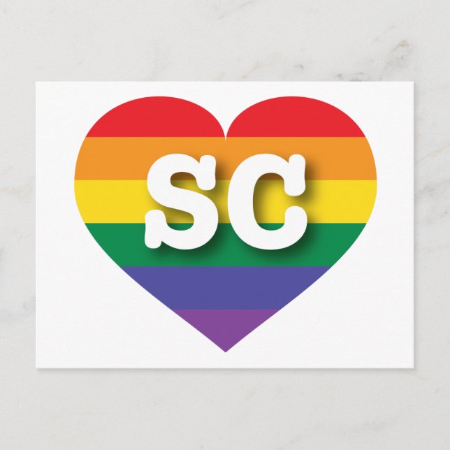 I Liebe South Carolina Rainbow Heart Postkarte (Vorderseite)