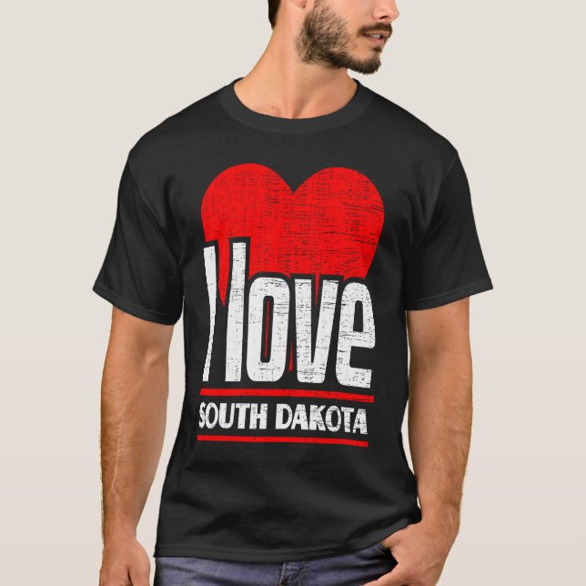 I Liebe South Dakota Best Zuhause Staat I Heart So T-Shirt (Vorderseite)