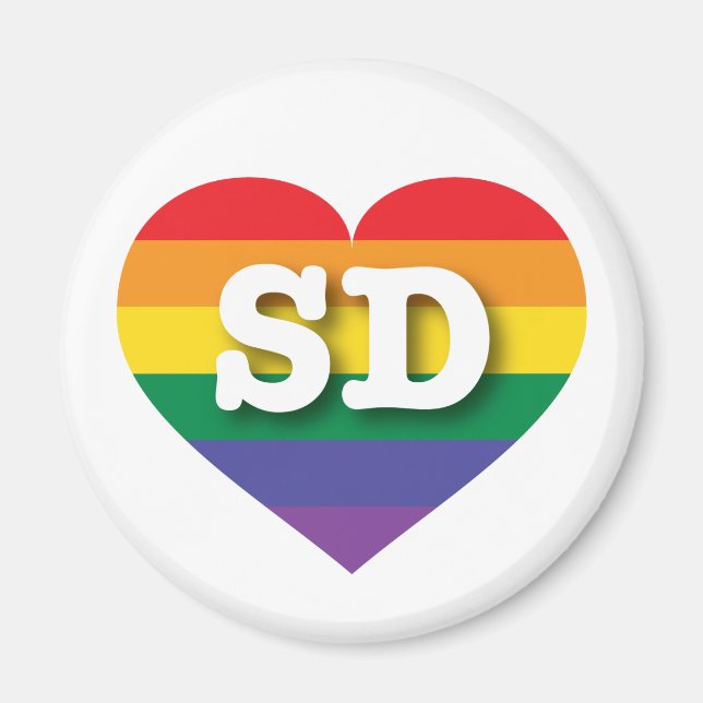 I Liebe South Dakota Rainbow Heart Magnet (Vorne)