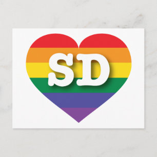 I Liebe South Dakota Rainbow Heart Postkarte