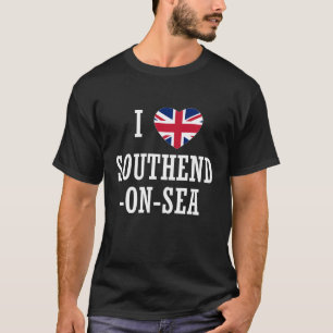 I Liebe South on Sea England Union Jack Flag Hea T-Shirt