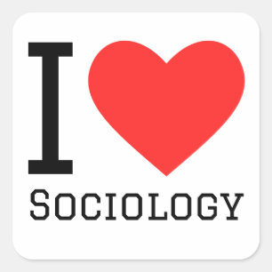 I Liebe Soziologie Quadratischer Aufkleber