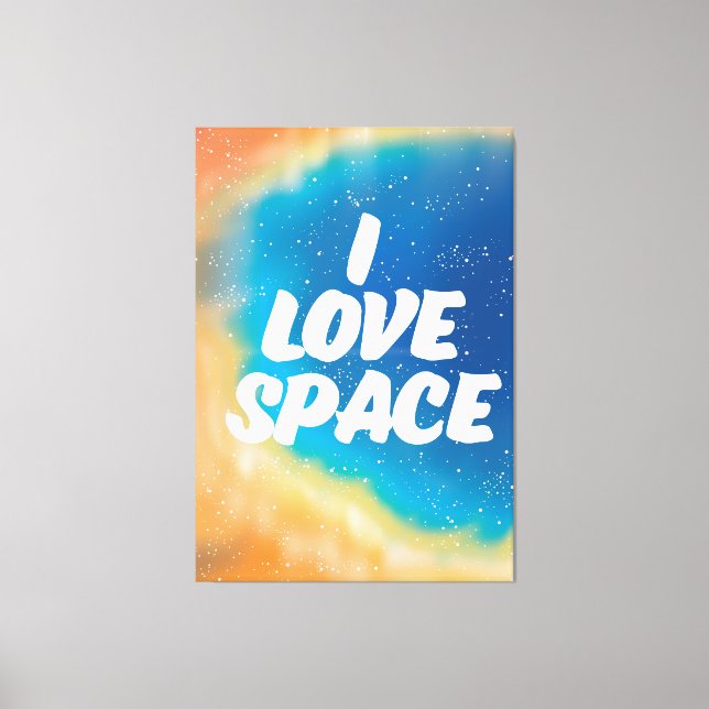 I Liebe Space Leinwanddruck (Vorderseite)