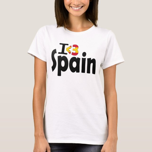 I Liebe-Spanien-Flaggen-T - Shirt (Vorderseite)