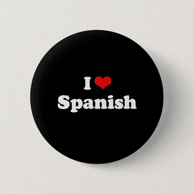 I Liebe Spanischer Tshirt Button (Vorderseite)