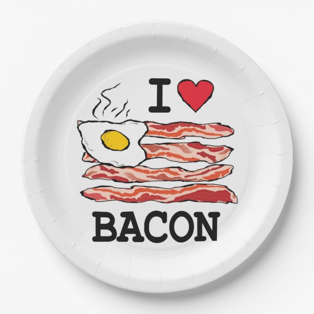 I Liebe-Speck Pappteller (Vorderseite)