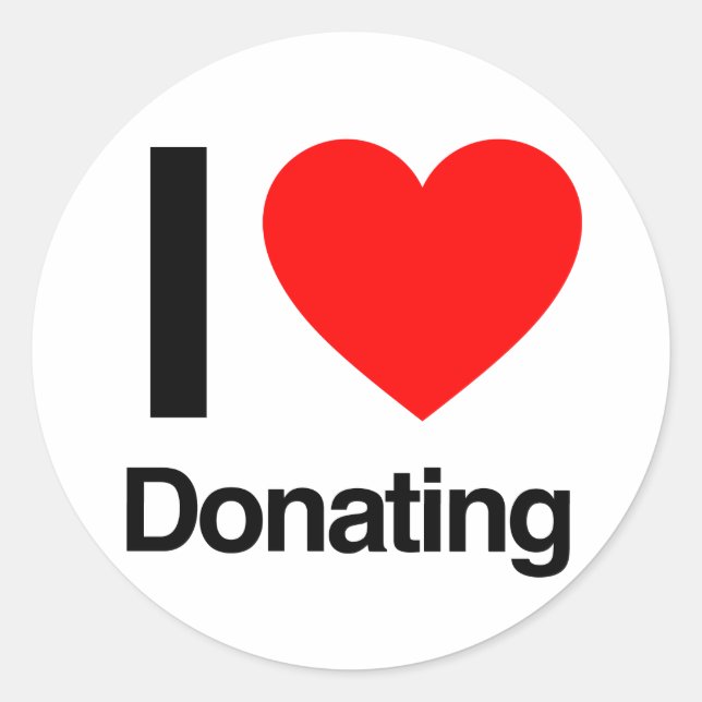 i Liebe spenden Runder Aufkleber (Vorderseite)