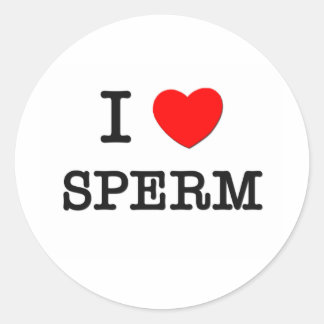 I Liebe Sperm Runder Aufkleber