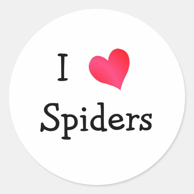 I Liebe Spiders Runder Aufkleber (Vorderseite)