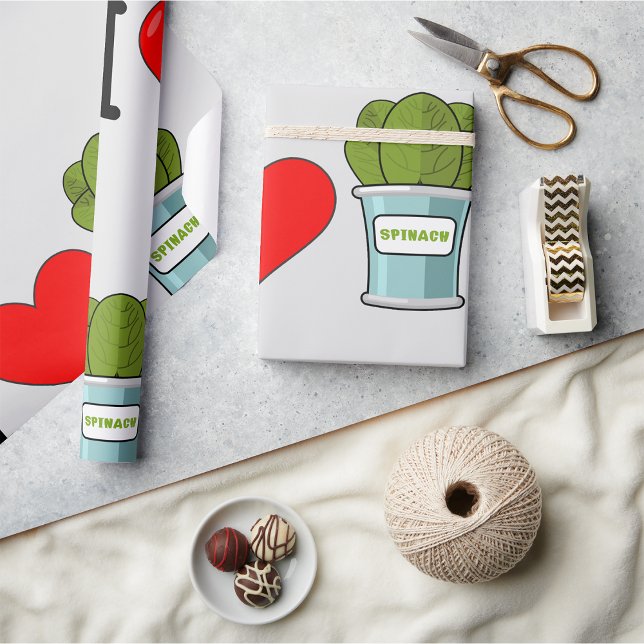 I Liebe Spinach Wrapping Paper Geschenkpapier (Von Creator hochgeladen)