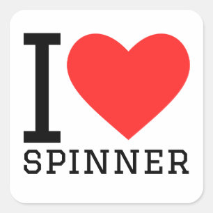 I Liebe Spinner Quadratischer Aufkleber