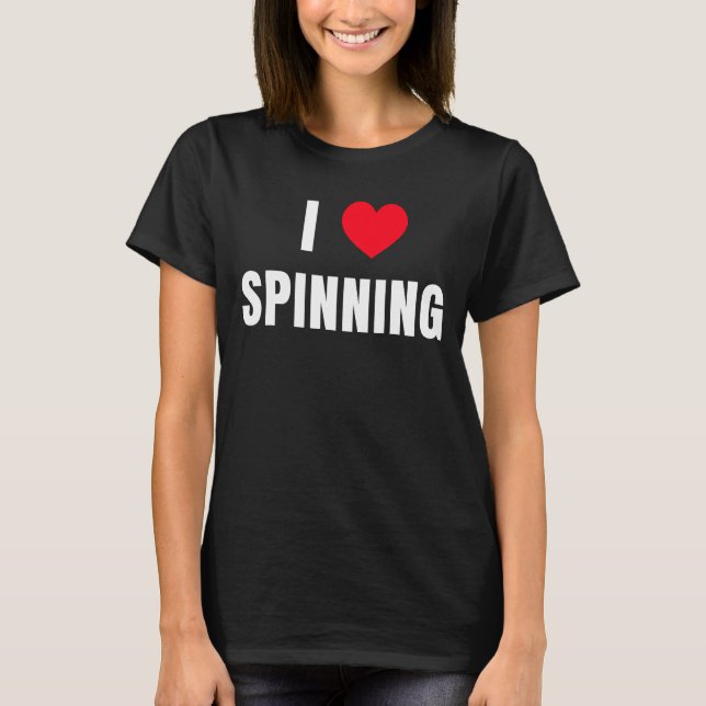 I Liebe Spinning Class Indoor Cycling Workout Stat T-Shirt (Vorderseite)