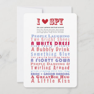 I Liebe Spion Foto Hunt Game Einladung