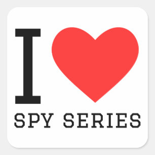 I Liebe Spionage Serie Quadratischer Aufkleber