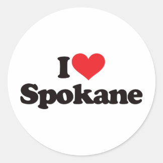 I Liebe Spokane Runder Aufkleber