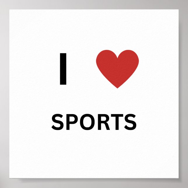 I Liebe Sport Poster (Vorne)