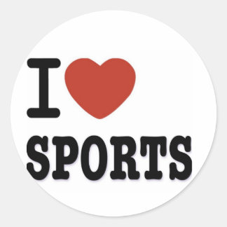 I LIEBE SPORTS RUNDER AUFKLEBER