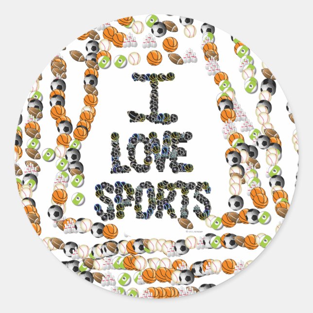 I Liebe Sports Sticker (Vorderseite)