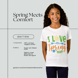 "I Liebe Spring" Girls' Fine Jersey T - Shirt