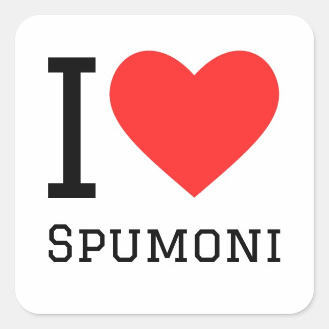 I Liebe Spumoni Quadratischer Aufkleber (Vorderseite)