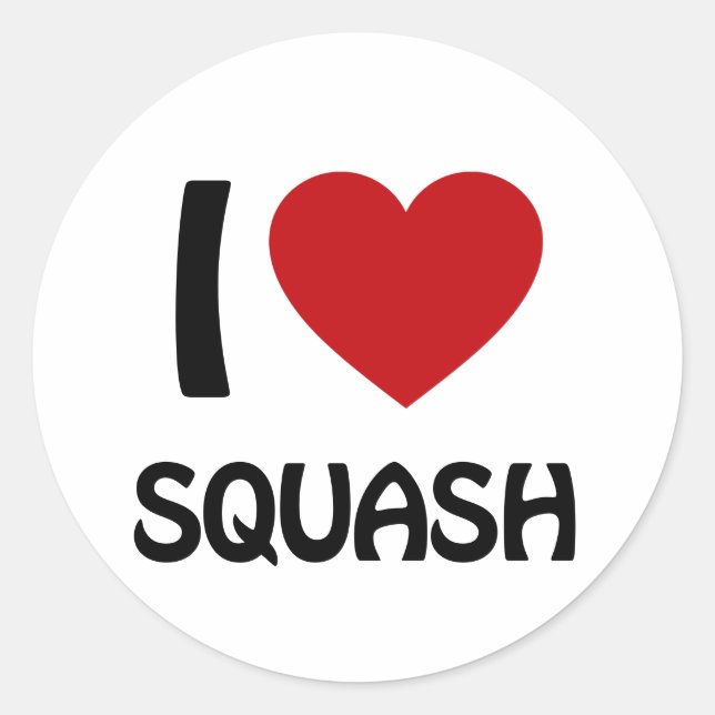 I Liebe Squash Runder Aufkleber (Vorderseite)