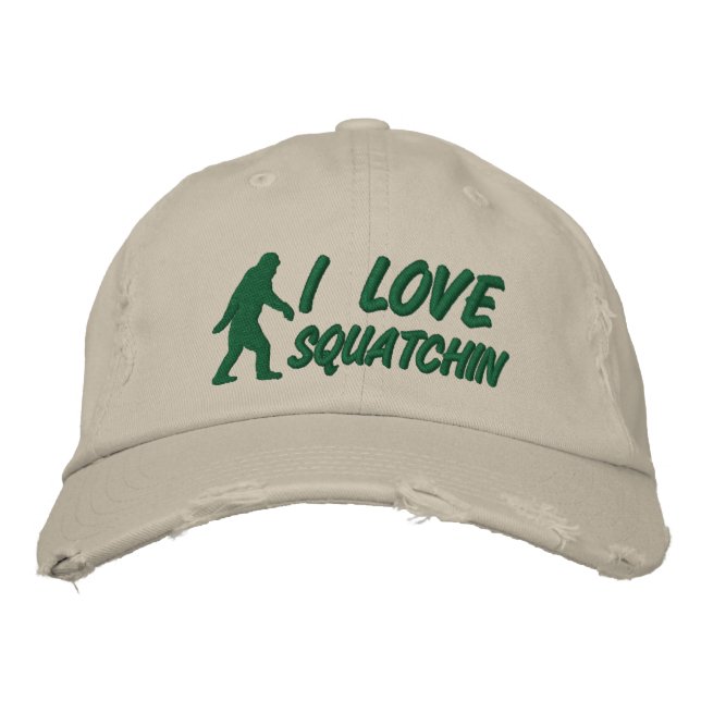 I Liebe Squatchin Bestickte Kappe (Vorderseite)