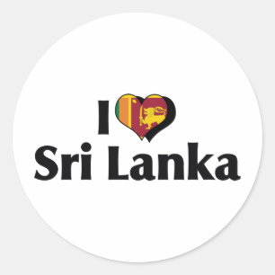 I Liebe Sri Lanka Flag Runder Aufkleber