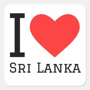 I Liebe Sri Lanka Quadratischer Aufkleber