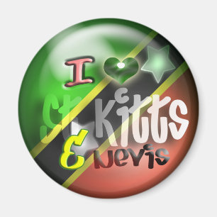 I Liebe St. Kitts & Nevis Patriot Magnet