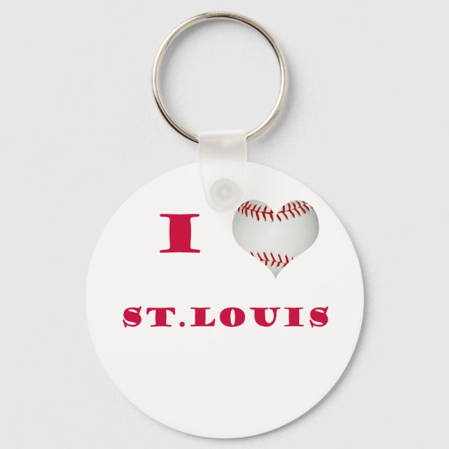 I Liebe St. Louis Baseball Schlüsselanhänger (Vorderseite)