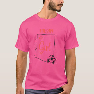 I Liebe Staat von Arizona Blume Kontur Tucson Stad T-Shirt