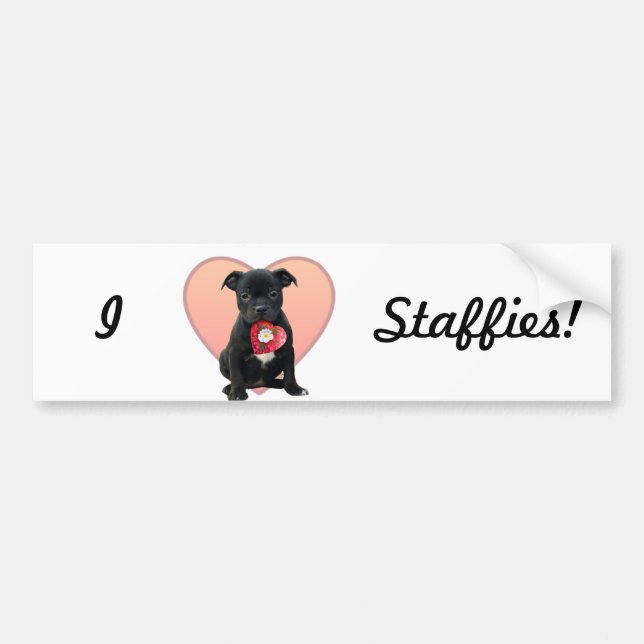 I Liebe Staffies Autoaufkleber (Vorne)