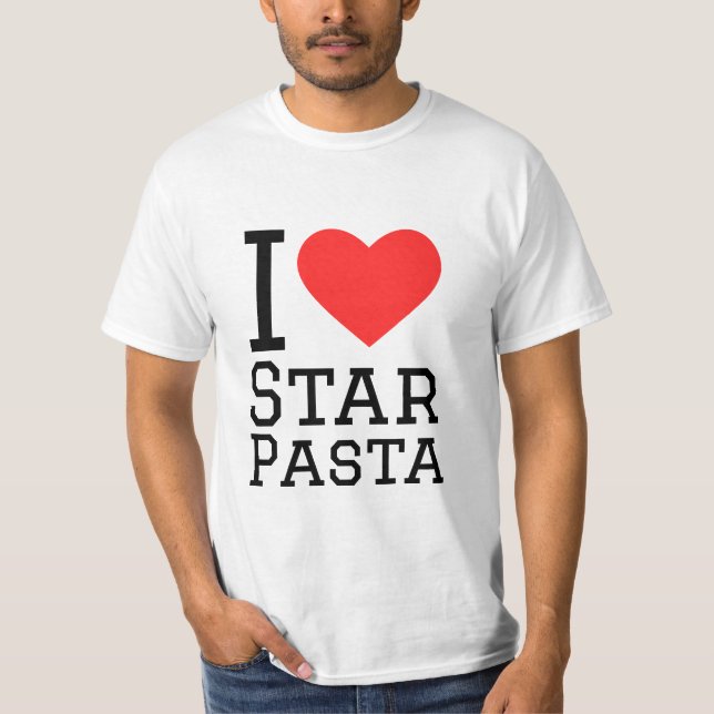 I Liebe Star Pasta T-Shirt (Vorderseite)