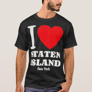I Liebe Staten Island New York Lover Retro Distres T-Shirt