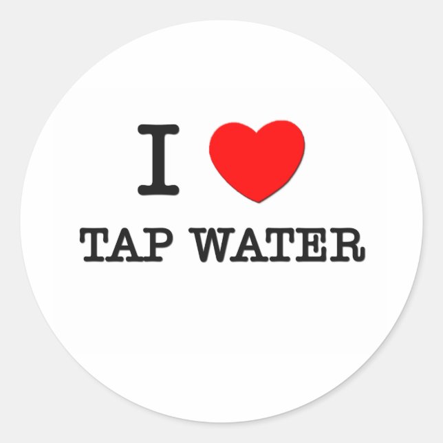 I Liebe Steche Wasser Runder Aufkleber (Vorderseite)