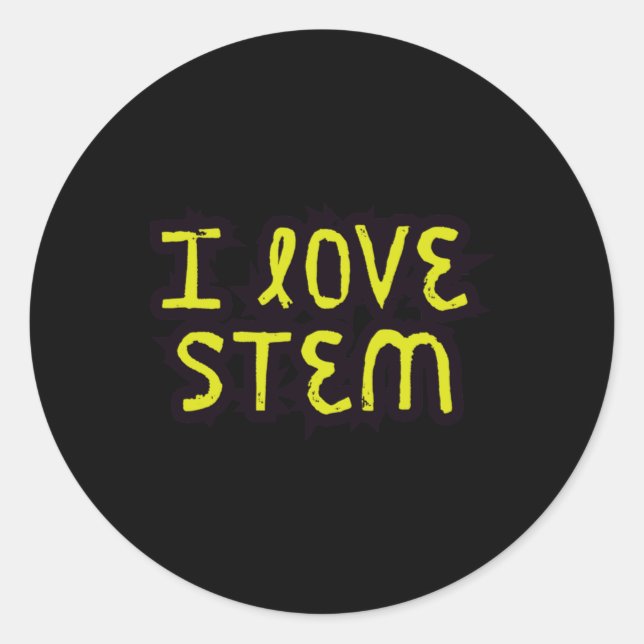 I Liebe Stem - Wissenschaft Runder Aufkleber (Vorderseite)