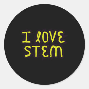 I Liebe Stem - Wissenschaft Runder Aufkleber