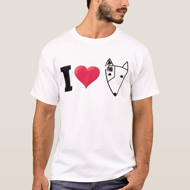 I Liebe-Stier-Terrier-Schwarzes T-Shirt (Vorderseite)