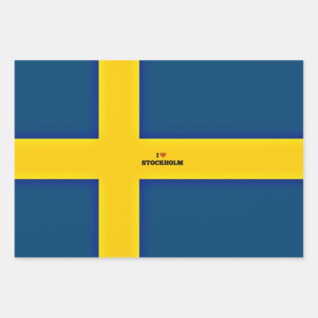 I Liebe Stockholm Geschenkpapier Set (Vorderseite)