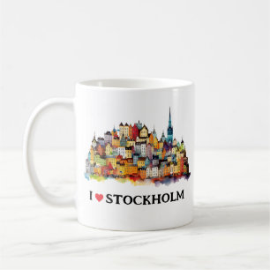 I Liebe Stockholm   Schweden   Kaffee Kaffeetasse
