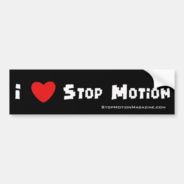 I Liebe Stopmotion, StopMotionMagazine.com Autoaufkleber (Vorne)
