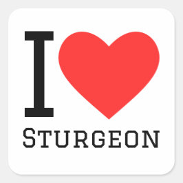 I Liebe Stör Quadratischer Aufkleber