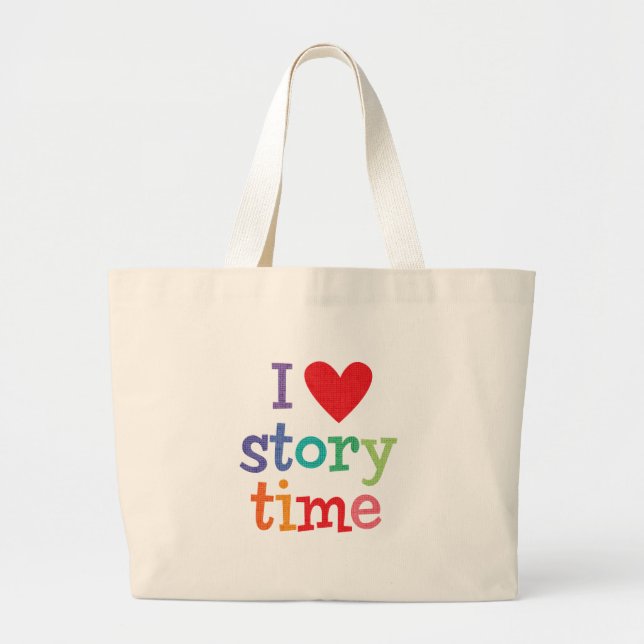 I Liebe Storytime T - Shirts u. Geschenke Jumbo Stoffbeutel (Vorne)