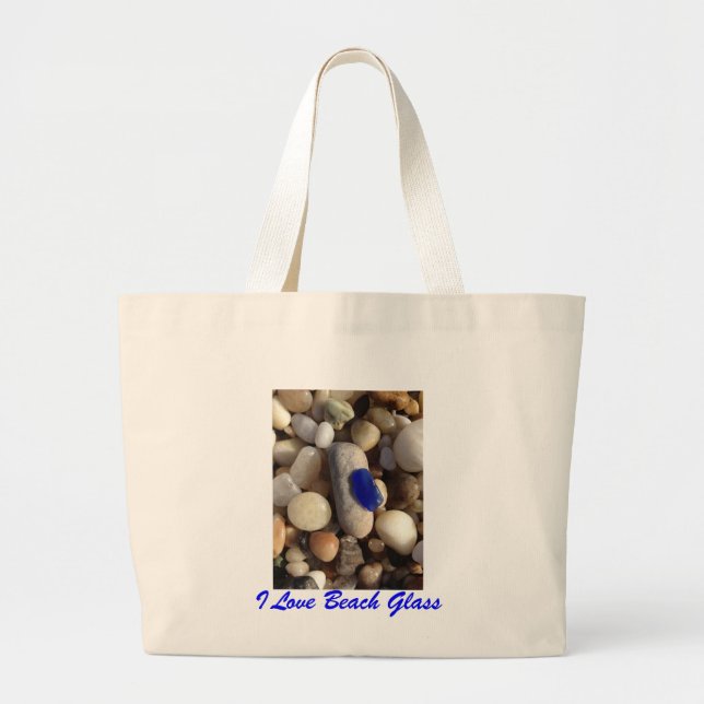 I Liebe-Strand-Glas-Tasche Jumbo Stoffbeutel (Vorne)