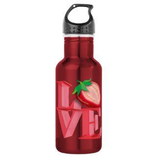 I LIEBE STRAWBERRY EDELSTAHLFLASCHE