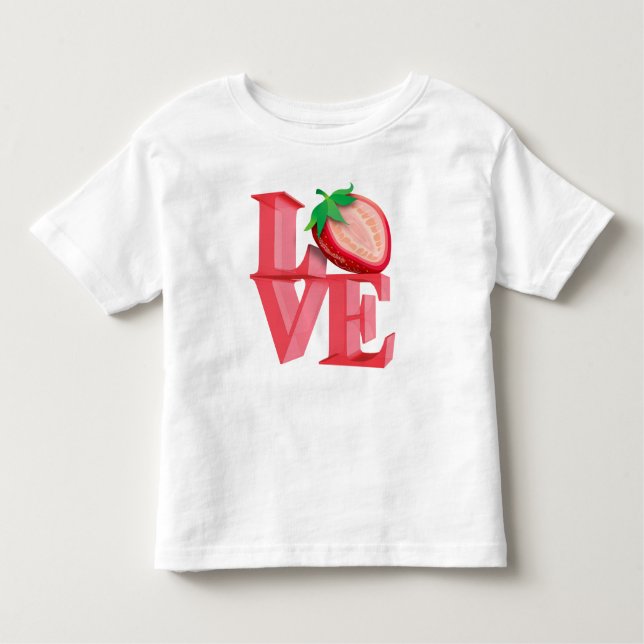 I LIEBE STRAWBERRY KLEINKIND T-SHIRT (Vorderseite)