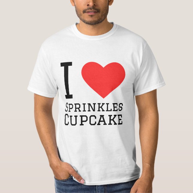 I Liebe streut Kuchen T-Shirt (Vorderseite)