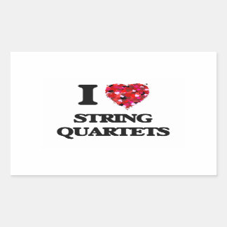 I Liebe String Quarets Rechteckiger Aufkleber