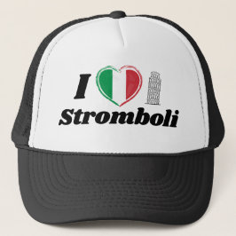 I Liebe Stromboli Italian Heart Flag Trucker Hat Truckerkappe