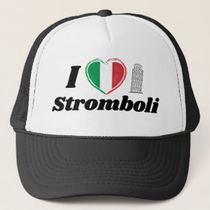 I Liebe Stromboli Italian Heart Flag Trucker Hat Truckerkappe